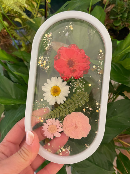 Clear Wildflower Jewelry Tray