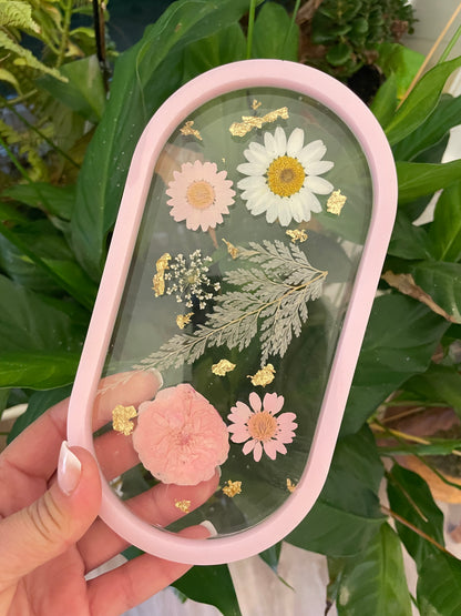 Clear Wildflower Jewelry Tray