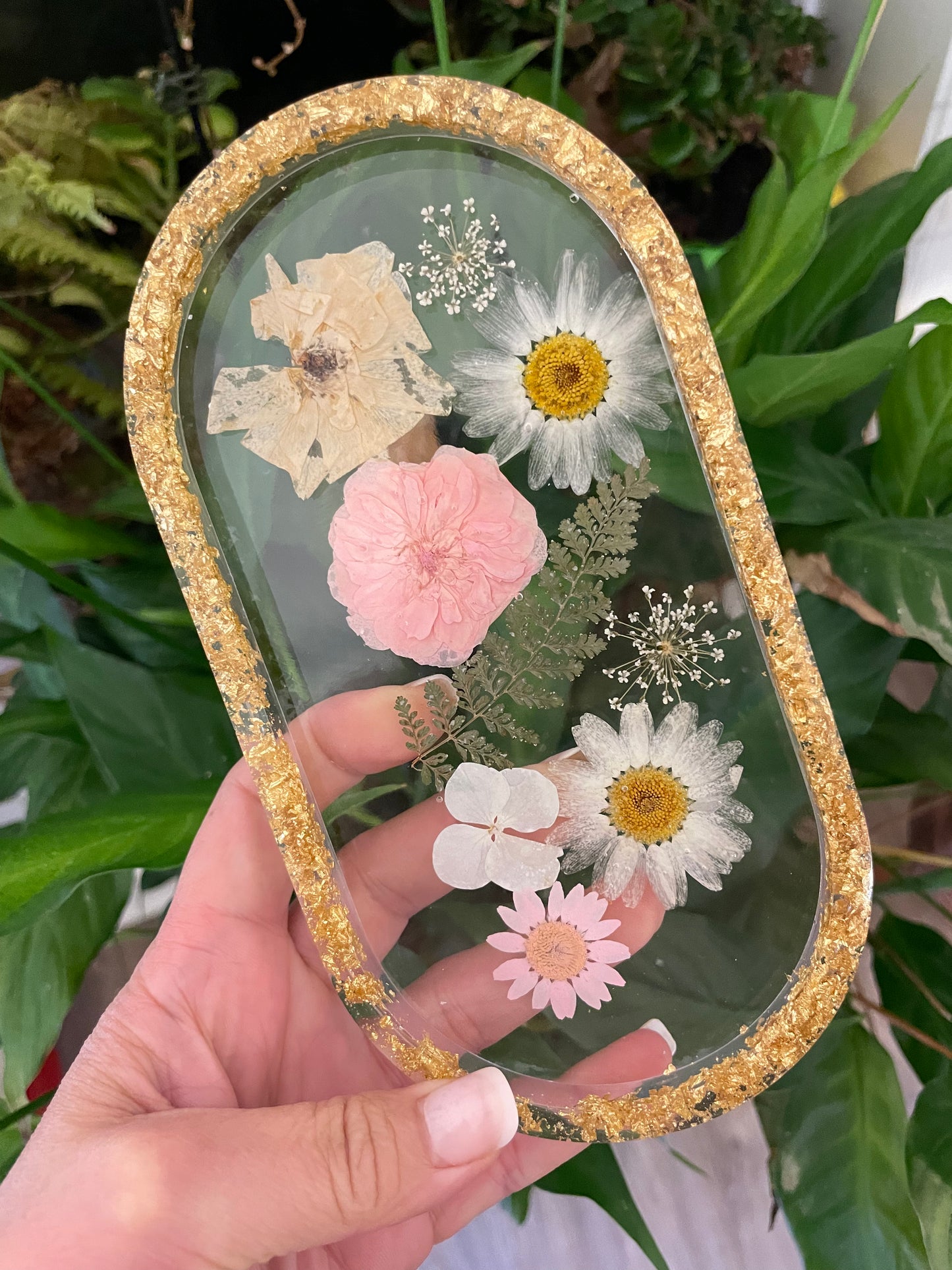 Clear Wildflower Jewelry Tray