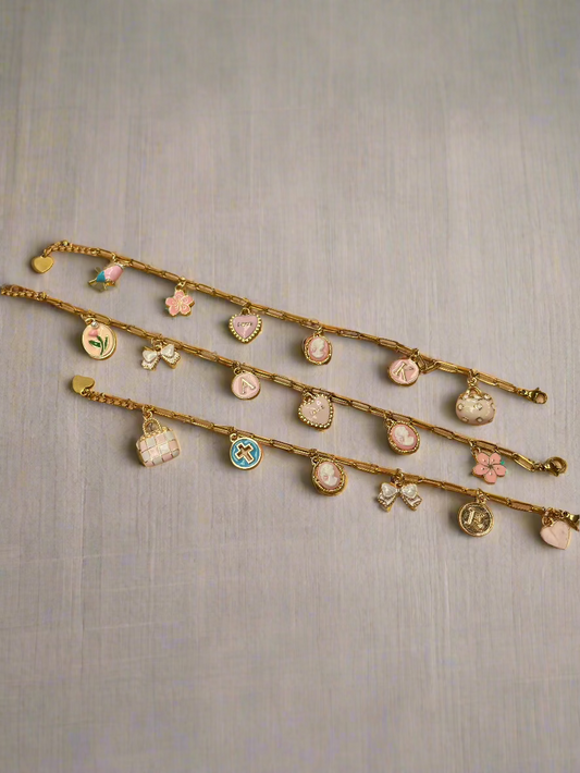 Charm Bar - Gold Paperclip Bracelet (Charms Sold Separately)
