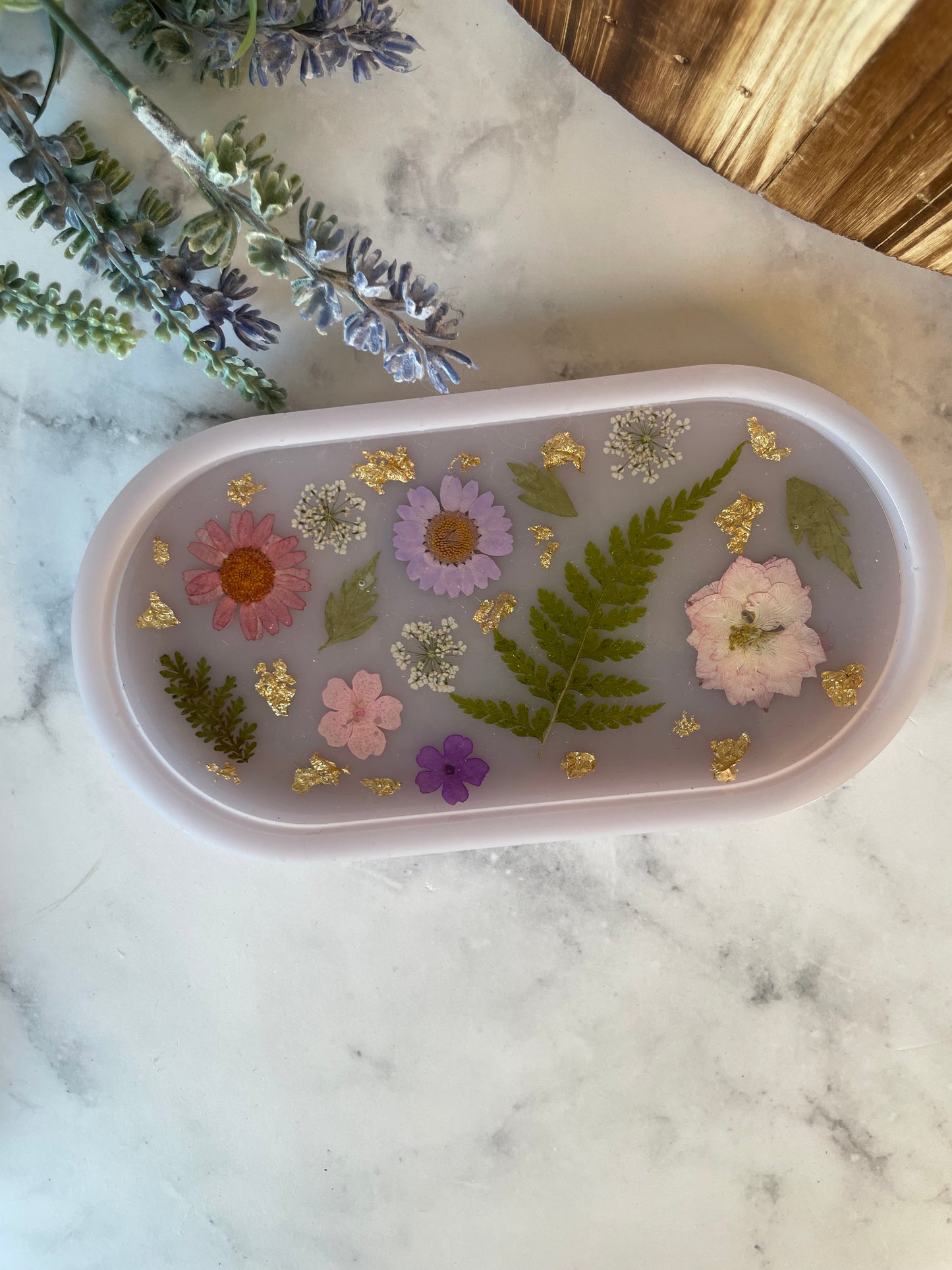 Wildflowers Resin Jewelry Tray