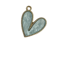 Blue Shimmering Heart Charm