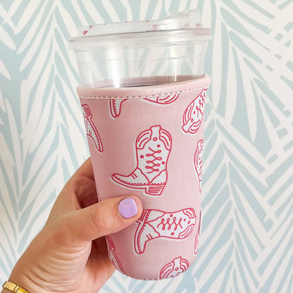Pink Cowgirl Iced Coffee Sleeve