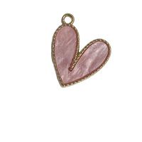 Pink Shimmering Heart Charm