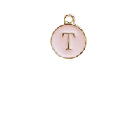 Pink Letter Charm - T