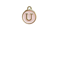 Pink Letter Charm - U