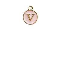 Pink Letter Charm - V