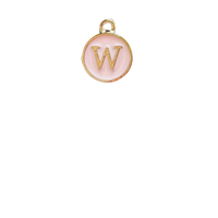 Pink Letter Charm - W
