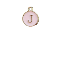 Pink Letter Charm - J