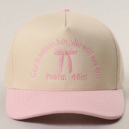 Psalm 46:5 Pink Bow Cap