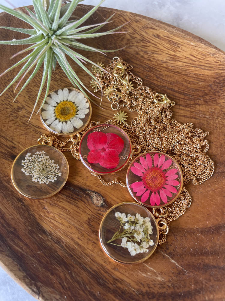 Wildflower Resin Necklaces