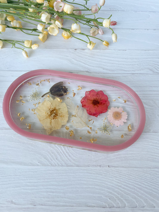 Clear Wildflower Jewelry Tray