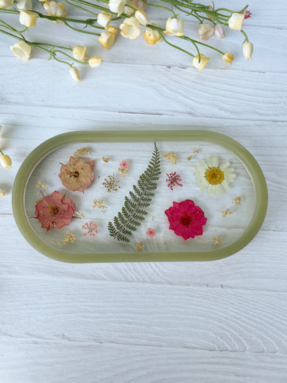 Clear Wildflower Jewelry Tray