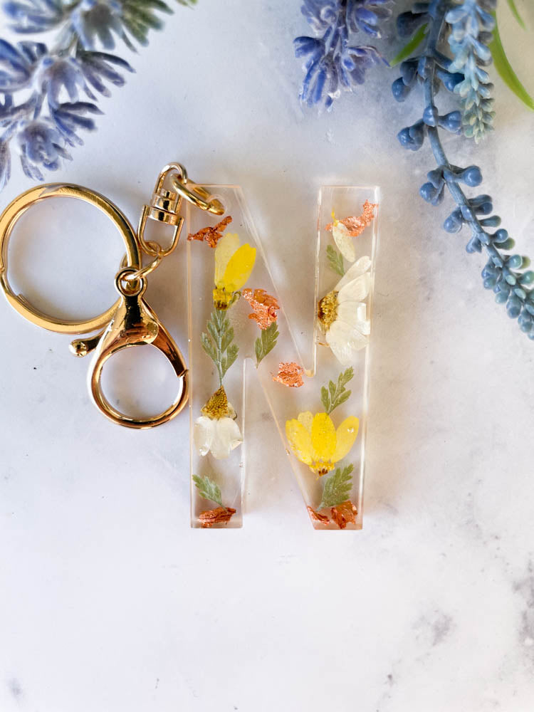 Wildflower Key Chain Letter