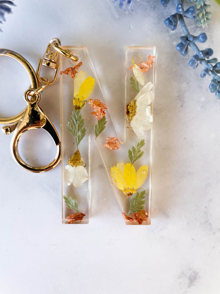 Wildflower Key Chain Letter