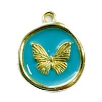 Gold Butterfly - Turquoise Charm