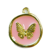 Gold Butterfly - Pink Charm