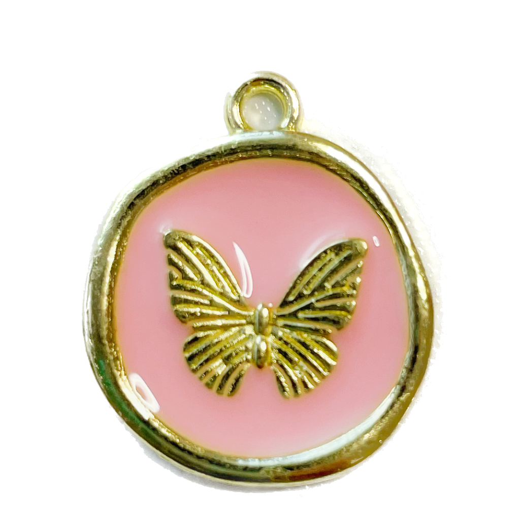 Gold Butterfly - Pink Charm