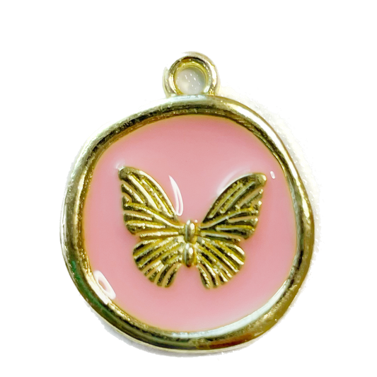 Gold Butterfly - Pink Charm
