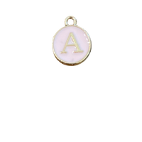 Pink Letter Charm - A