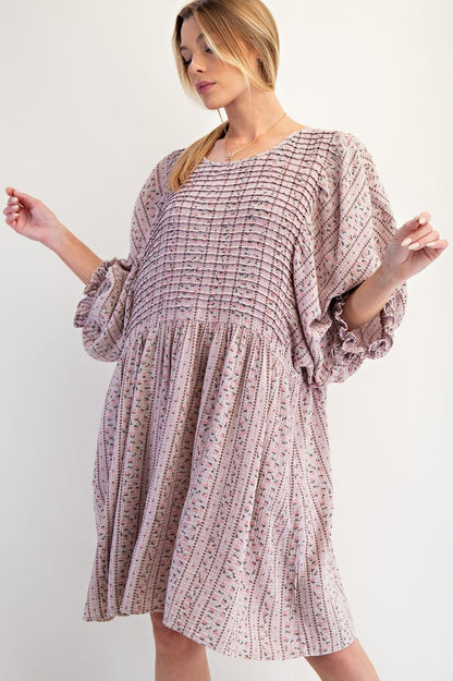 🌷 Listing: Easel Dusty Lilac Floral Dress – Relaxed Fit Feminine Dress