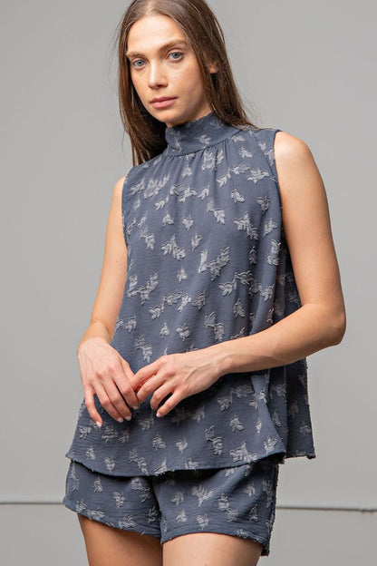 Vintage Floral Top with Bow Tie in Back